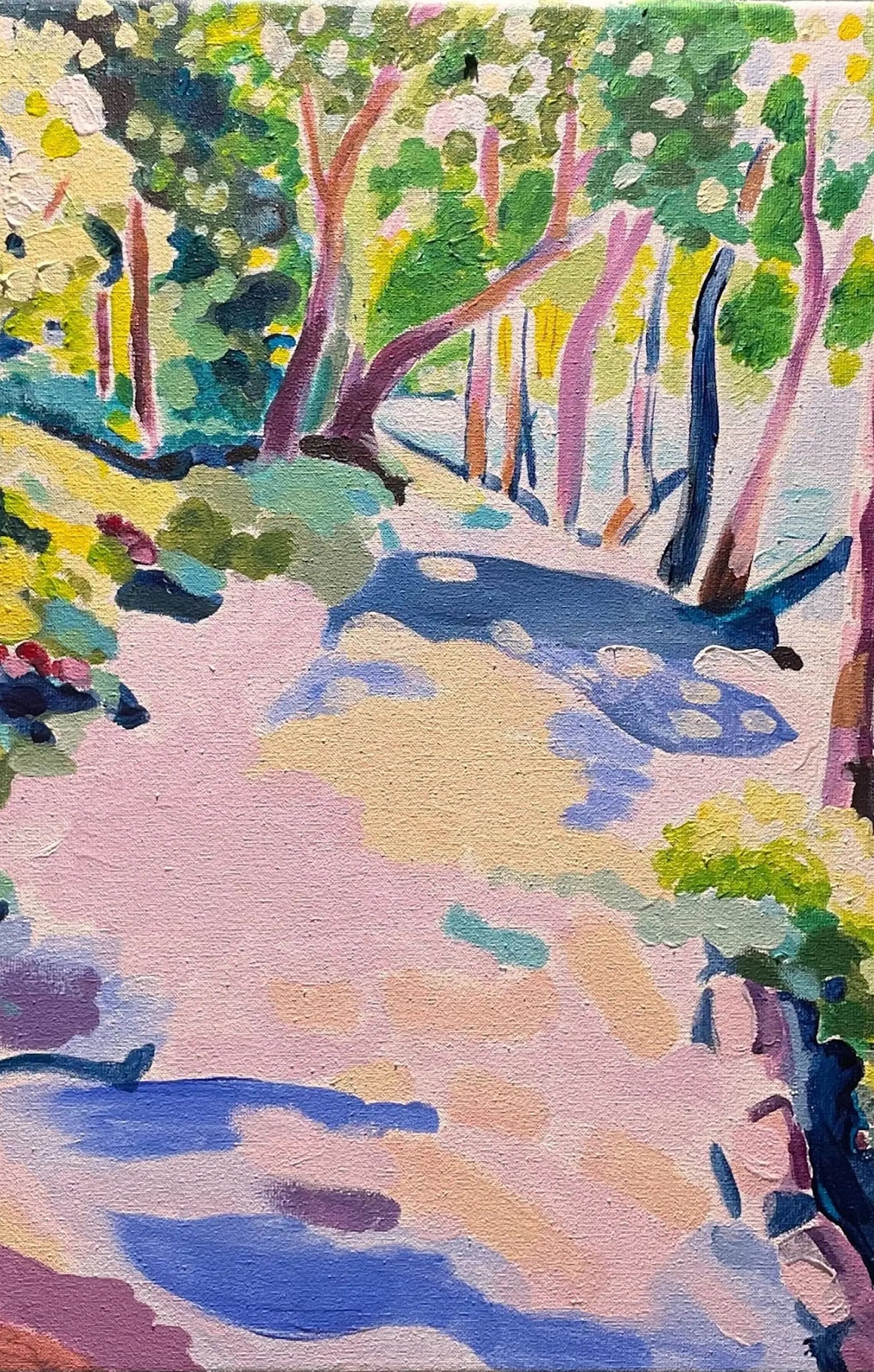 Painting of a forest path